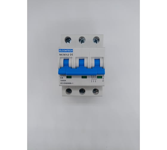 Изображение товара Автоматический выключатель ELCOMTECH MCB31J-10-3C6AC УТ-00026498