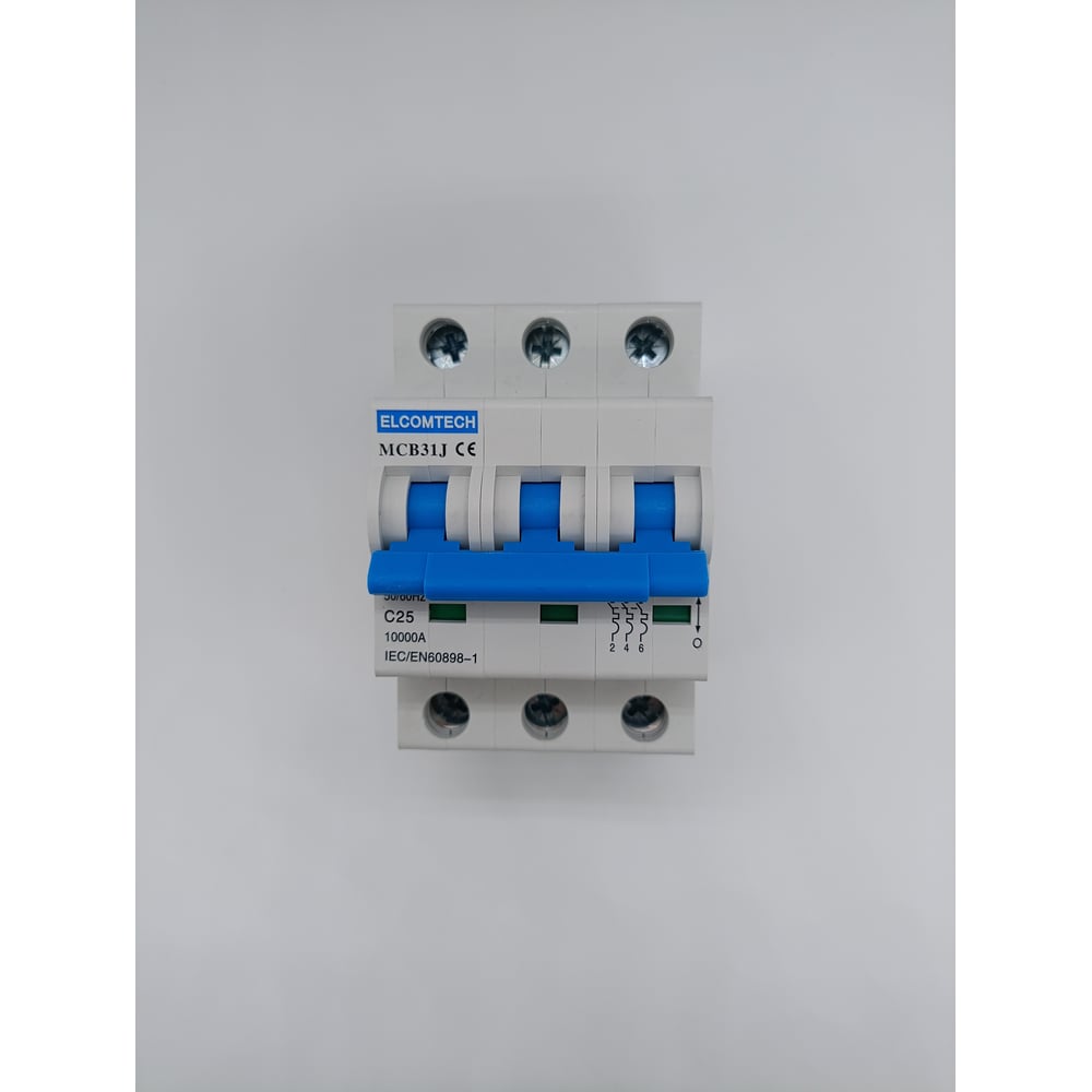Изображение товара Автоматический выключатель ELCOMTECH MCB31J-10-3C25AC для защиты электросетей