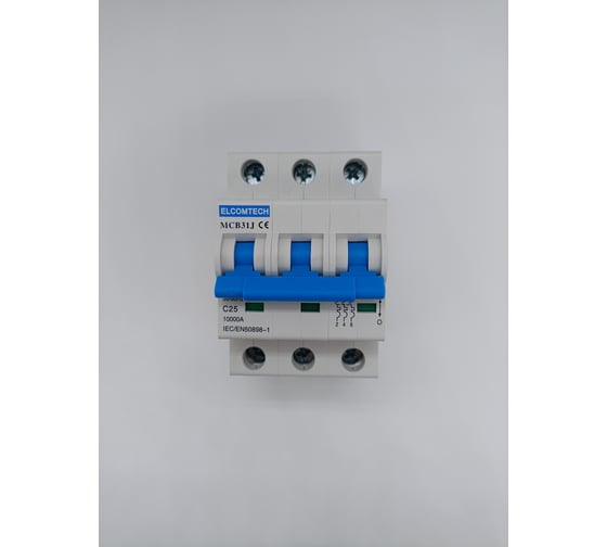Изображение товара Автоматический выключатель ELCOMTECH MCB31J-10-3C25AC УТ-00026502