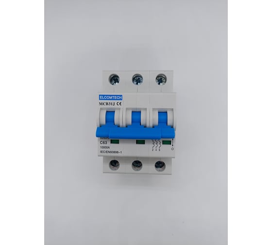 Изображение товара Автоматический выключатель ELCOMTECH MCB31J-10-3C63AC УТ-00026506