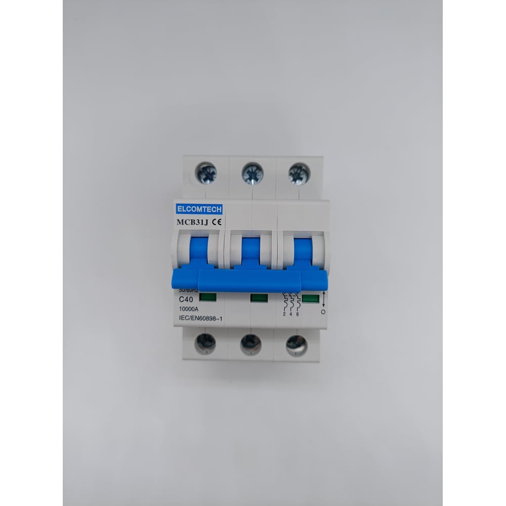 Изображение товара Автоматический выключатель ELCOMTECH MCB31J-10-3C40AC для DIN-рейки 40А