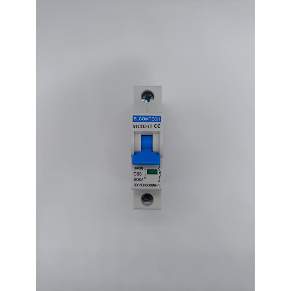 Изображение товара Автоматический выключатель ELCOMTECH MCB31J-10-1C63AC 63A 10V для монтажа на DIN-рейку
