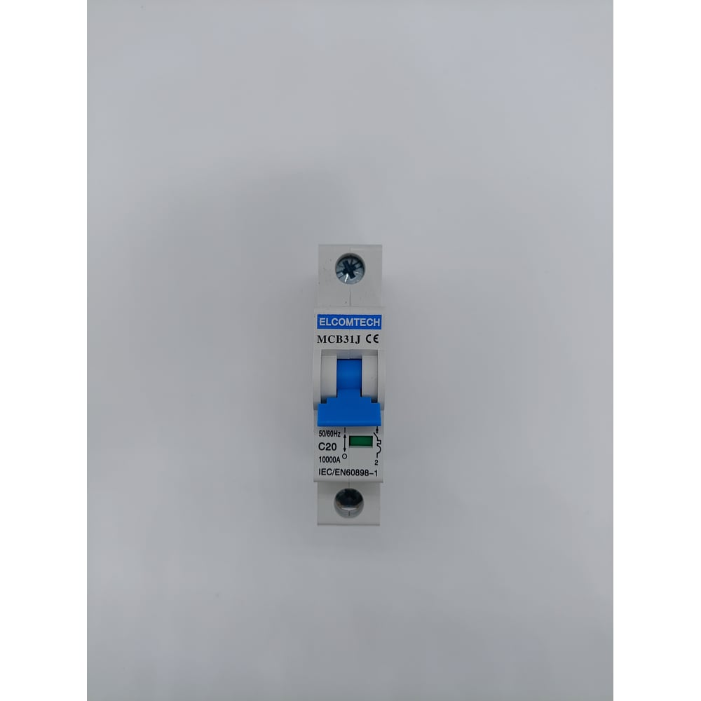 Изображение товара Автоматический выключатель ELCOMTECH MCB31J-10-1C20AC для DIN-рейки IP20 20A