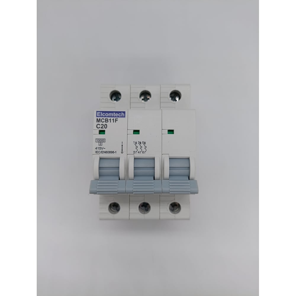 Изображение товара Автоматический выключатель ELCOMTECH MCB11F-10-3C20AC на DIN-рейку