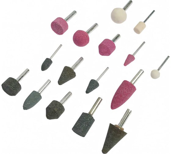 Изображение товара Набор шарошек абразивных (16 шт; хвостовик 3 и 6 мм) ТУНДРА 4266125