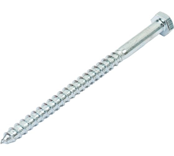 Изображение товара Сантехнический болт Стройбат DIN 571 8x120 белый цинк 20 шт 007341