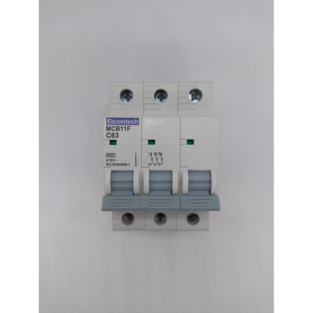 Изображение товара Автоматический выключатель ELCOMTECH MCB11F 63 А IP20 на DIN-рейку для защиты электросетей