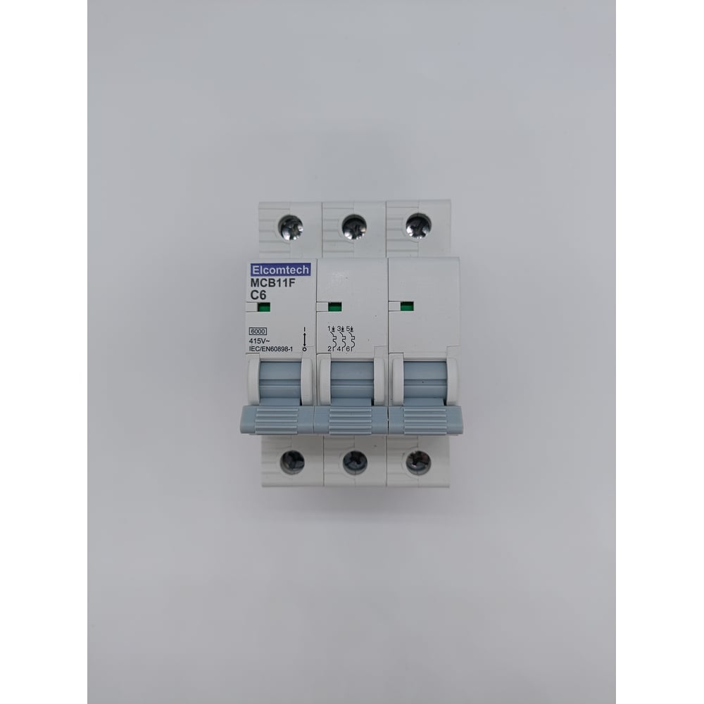 Изображение товара Автоматический выключатель ELCOMTECH MCB11F-6-3C6AC для защиты электросетей 6А