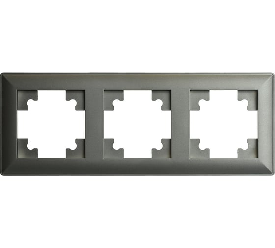 Изображение товара Рамка STEKKER PFR00-7003-06 3-местная, серия Катрин, графит, 39809