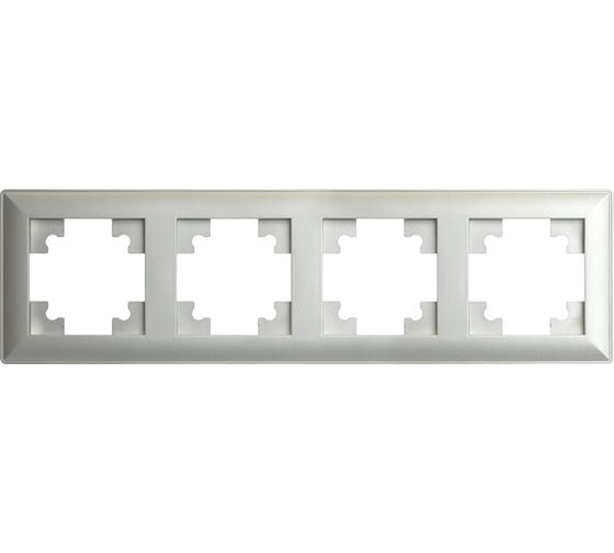 Изображение товара Рамка STEKKER PFR00-7004-03 4-местная, серия Катрин, серебро, 39800