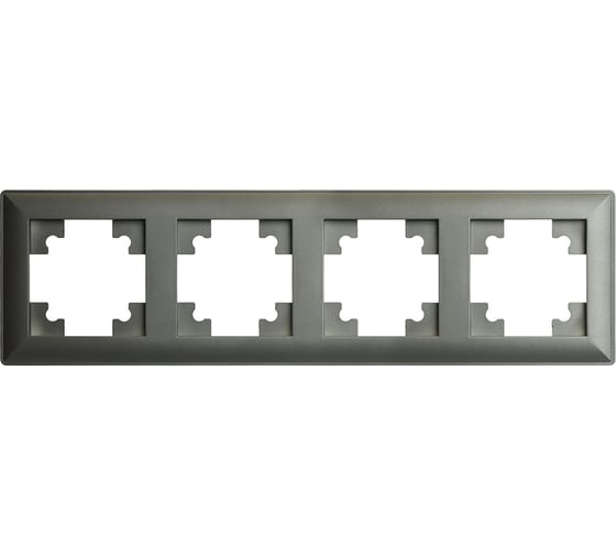 Изображение товара Рамка STEKKER PFR00-7004-06 4-местная, серия Катрин, графит, 39810