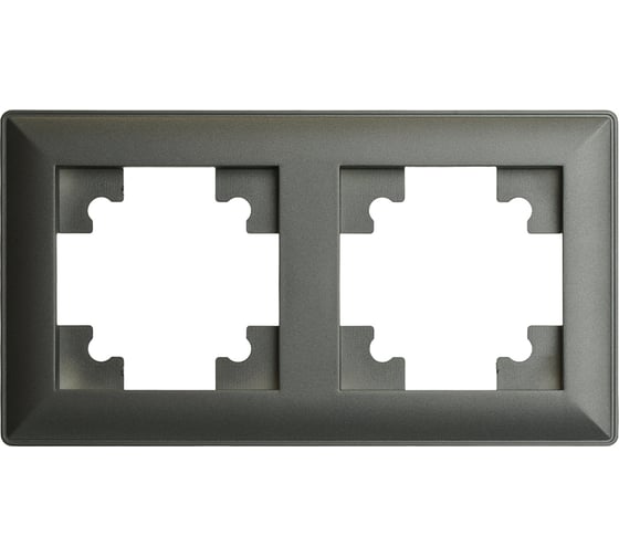 Изображение товара Рамка STEKKER PFR00-7002-06 2-местная, серия Катрин, графит, 39808