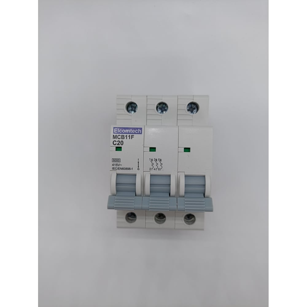 Изображение товара Автоматический выключатель ELCOMTECH MCB11F-6-3C20AC 20А 3Pol IP20 для DIN-рейки