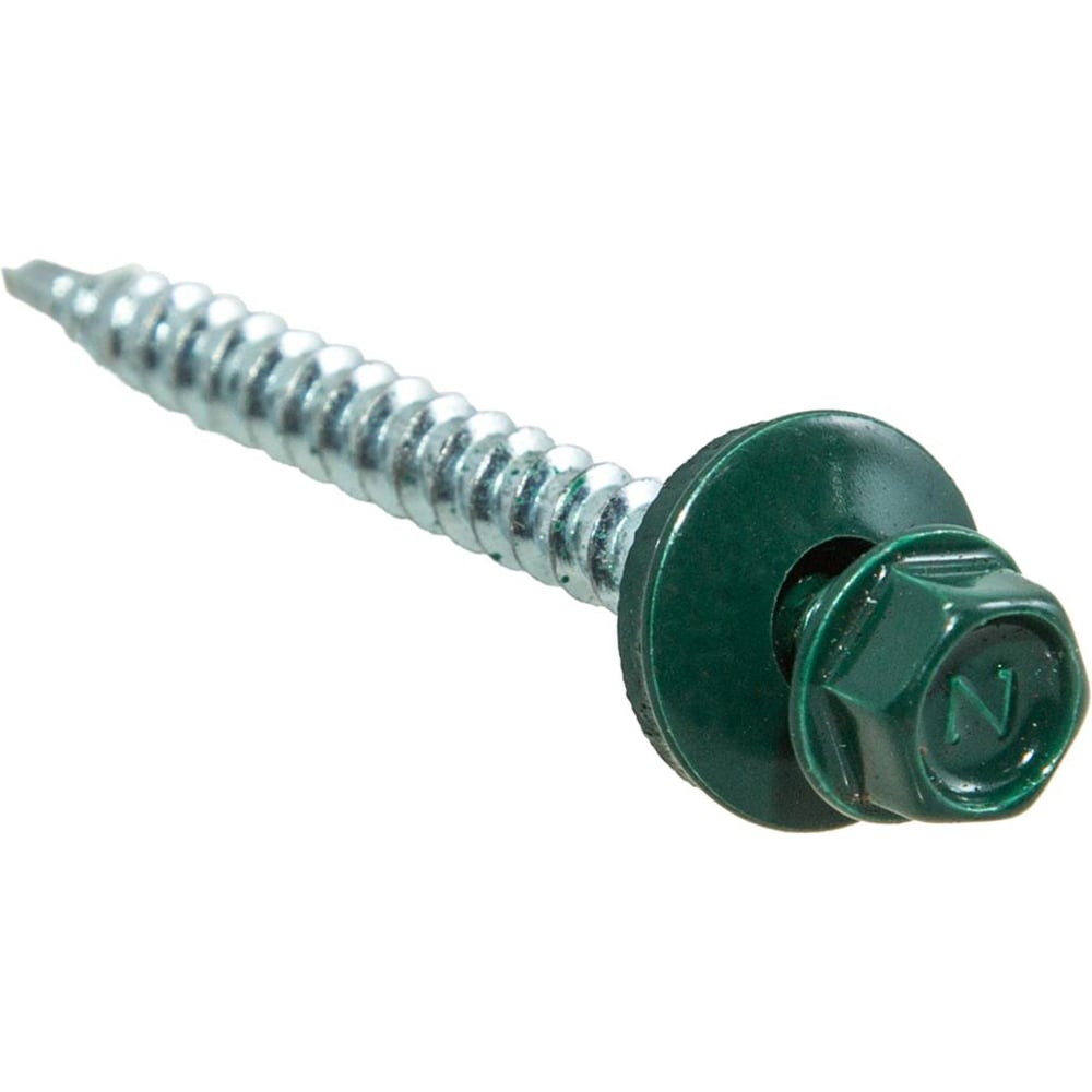 Изображение товара Кровельные саморезы Стройбат с буром 4,8x70 темно зеленый 130 шт
