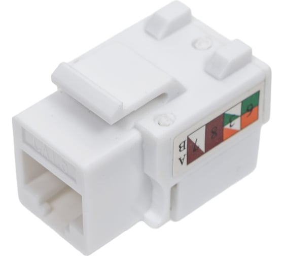 Изображение товара Модуль Keystone REXANT Jack RJ-45(8P8C), CAT 6, тип 90 градусов, белый PRO 02-0254