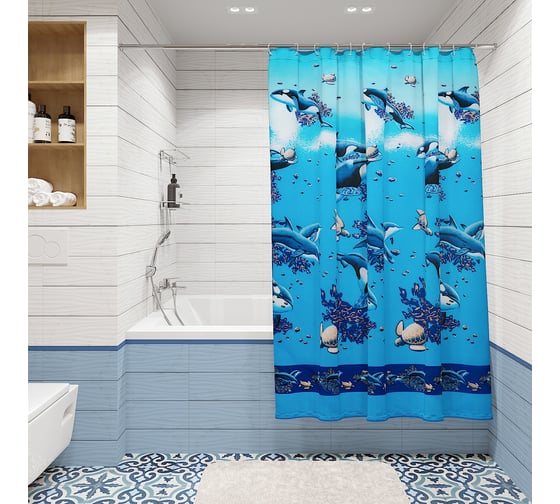 Изображение товара Шторка для ванной Fora Косатки PH60