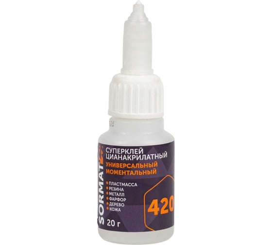 Изображение товара Цианоакрилатный клей SORMAT 420, средней вязкости 20 г 9630220420