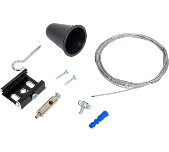 Изображение товара Комплект подвеса FERON PRO-0448 1,5, черный, с тросом на 1,5 м. 41099