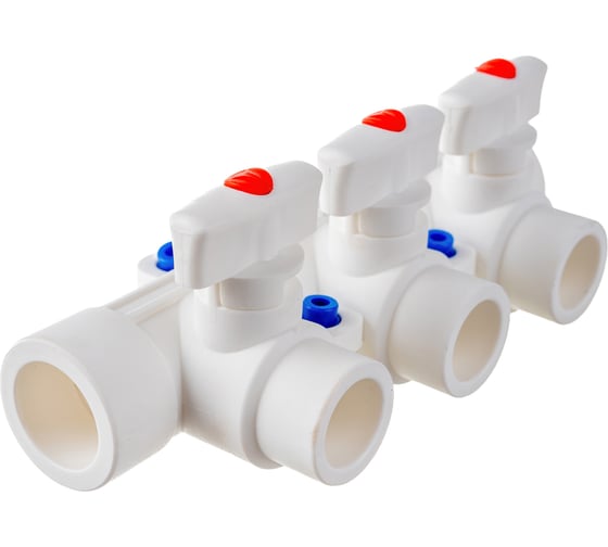 Изображение товара Коллектор PRO AQUA PP-R с 3 выходами, белый ШК 25-20 PA6710308Pb