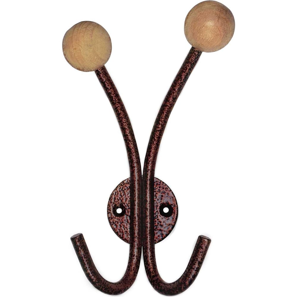 Изображение товара Вешалка Левша НВд-2 2-кр. медн.ант. для шкафа и интерьера