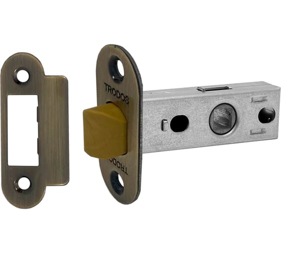 Изображение товара Защелка врезная Trodos 6-45 без фиксации с овальной планкой, пластик, бронза 206047