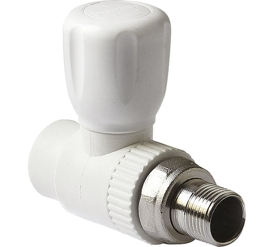 Изображение товара Шаровой кран PRO AQUA PP-R для радиатора, прямой, белый, ШК 20-1/2 PA41008b