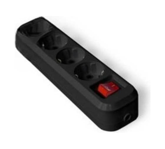 Изображение товара Колодка UNIVersal 4 гнезда с/з с выключатель AБС-пластик (еврослот) черный 1403