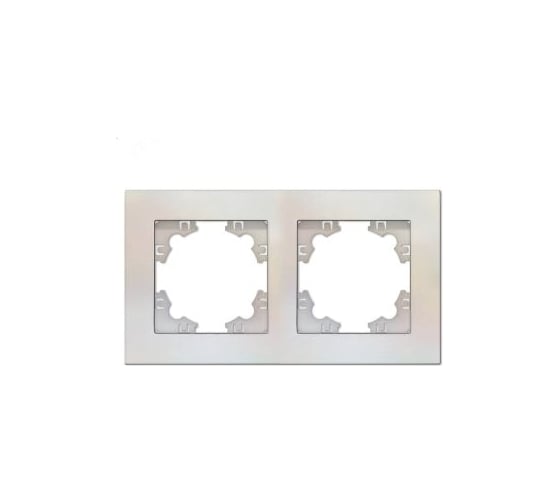 Изображение товара Рамка фактурная двухместная универсальная UNIVersal серия "Афина" жемчуг (еврослот) A10044-OBr