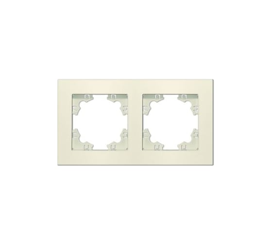 Изображение товара Рамка фактурная двухместная универсальная UNIVersal серия "Афина" слоновая кость (ivory) (еврослот) A10044-I
