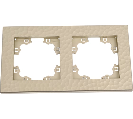 Изображение товара Рамка фактурная двухместная универсальная UNIVersal серия "Афина" шампань (еврослот) A10044-Br