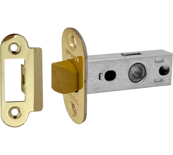 Изображение товара Защелка врезная Trodos 6-45 без фиксации с овальной планкой, пластик, золото 206046