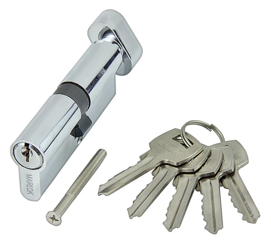 Изображение товара Цилиндр стальной Marlok ЦМВ 100(50В/50)-5К, английский ключ/вертушка, CP хром 036103