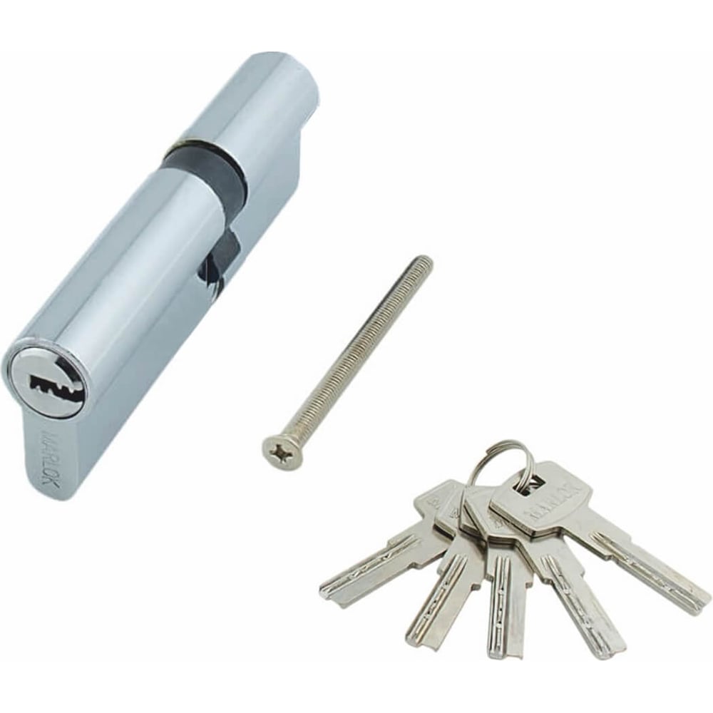 Изображение товара Цилиндр стальной Marlok ЦМ 90(35/55)-5К перфорированный с 5 ключами хромированный