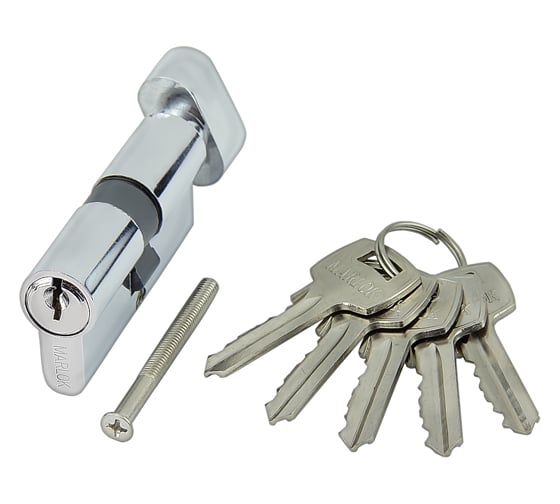 Изображение товара Цилиндр стальной Marlok ЦМВ 90(35В/55)-5К, английский ключ/вертушка, CP хром 028389