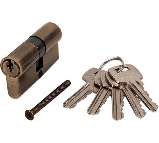 Изображение товара Цилиндр стальной Marlok ЦМ 60-5К, английский ключ/ключ, AB бронза 016043