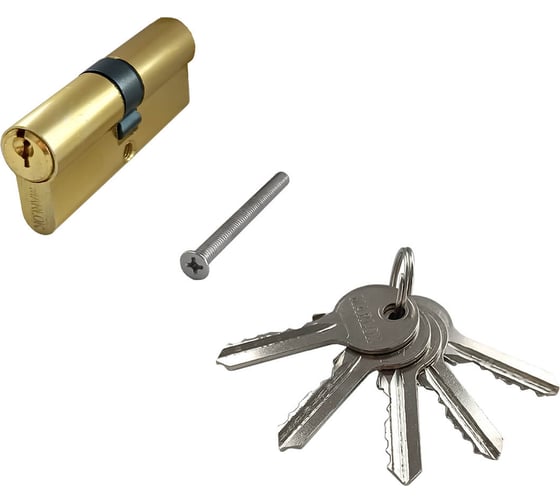 Изображение товара Цилиндр алюминиевый MARLOK ЦМ 68 мм (50/LA02, 50/L76)-5К, английский ключ/ключ, PB золото 015854