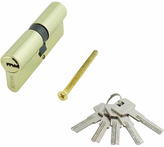 Изображение товара Цилиндр стальной Marlok ЦМ 60-5К, перфорированный ключ/ключ, PB золото 025266
