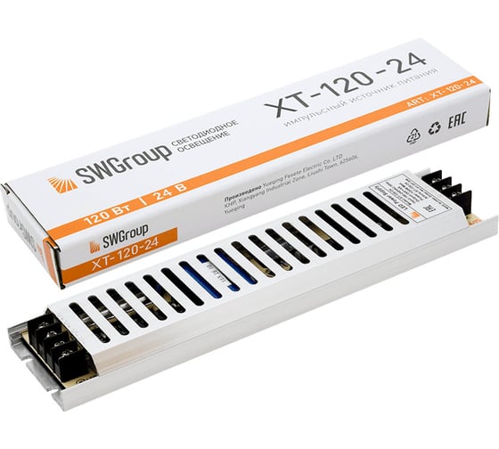 Изображение товара Ультратонкий блок питания в металлическом корпусе SWG, IP20, 120W, 24V, XT-120-24 00-00003065