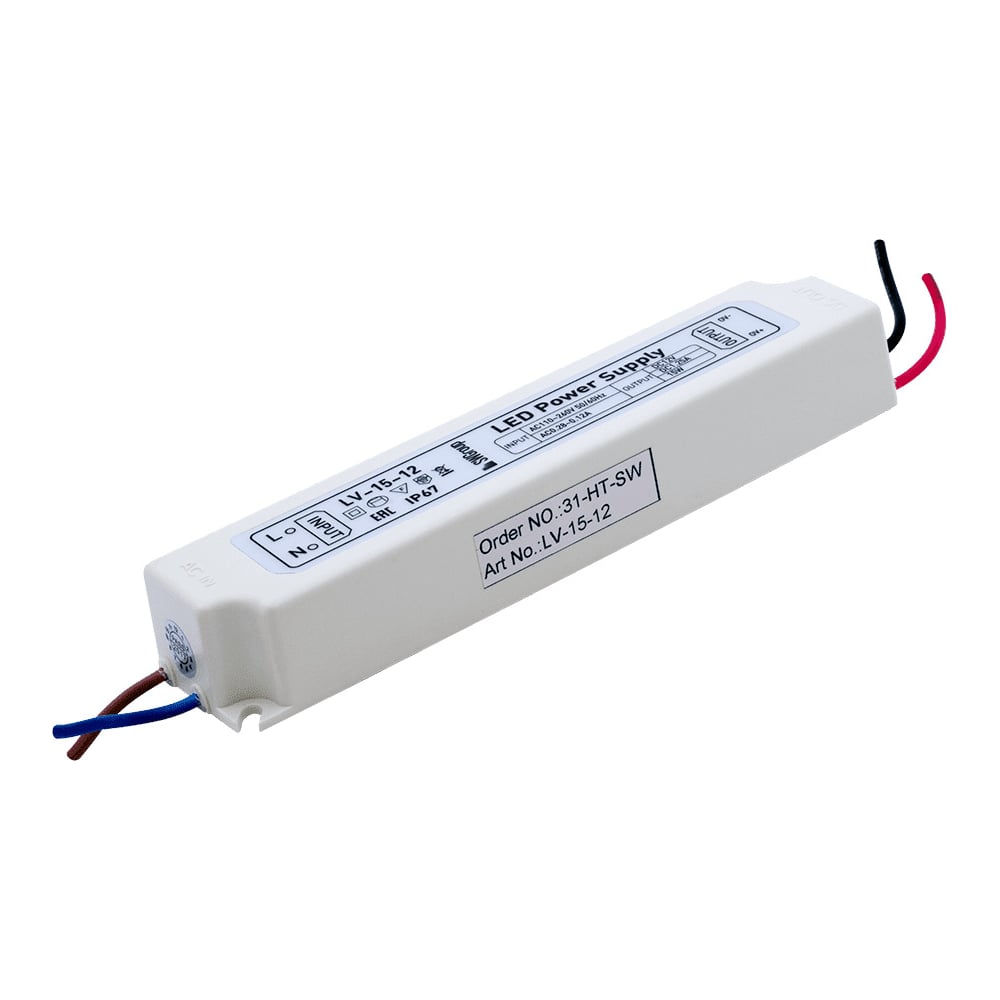 Изображение товара Блок питания для ленты SWG IP67 15W 12V высокоэффективный импульсный