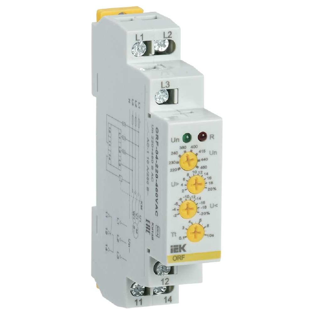 Реле фаз IEK ORF 04. 3фазы 220-460В AC ORF-04-220-460VAC