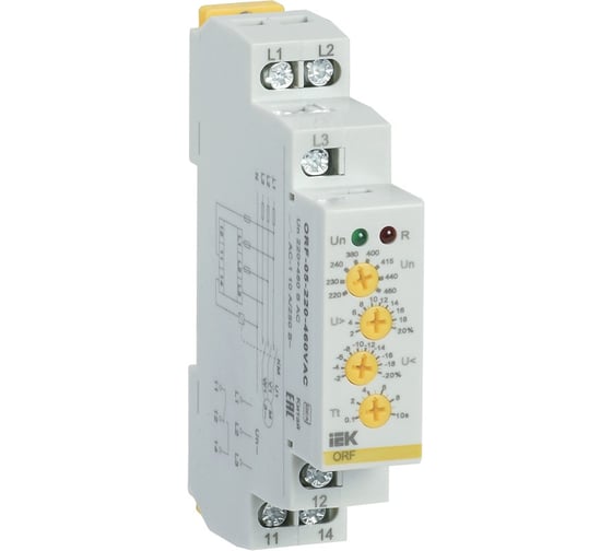 Изображение товара Реле фаз IEK ORF 05. 3фазы 220-460В AC ORF-05-220-460VAC