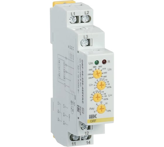 Изображение товара Реле фаз IEK ORF 06. 3фазы 220-460В AC ORF-06-220-460VAC