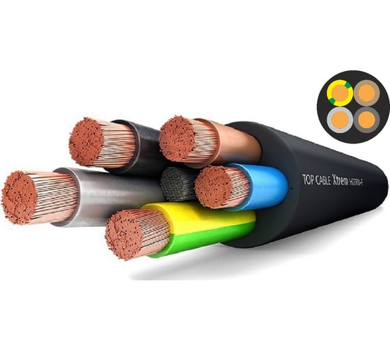 Изображение товара Силовой гибкий кабель с изоляцией Top Cable XTREM H07RN-F 4х1,5 0,6 1kV 100 метров 3004001MR100RU