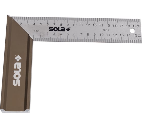Изображение товара Угольник столярный SOLA алюминий SRB 200 200x145 мм 56012001