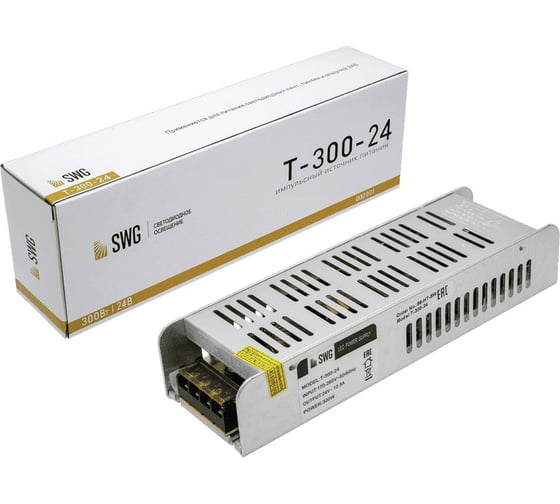 Изображение товара Компактный узкий блок питания SWG, 300W, 24V, T-300-24 00-00002901