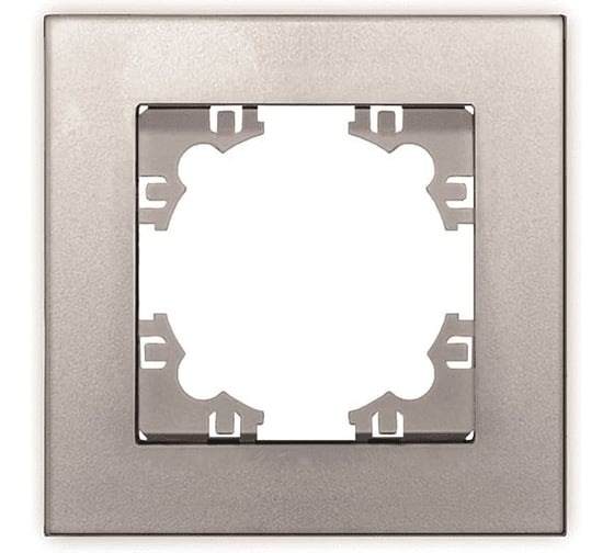 Изображение товара Рамка фактурная одноместная UNIVersal серия "Афина" серебро (еврослот) A10053-S