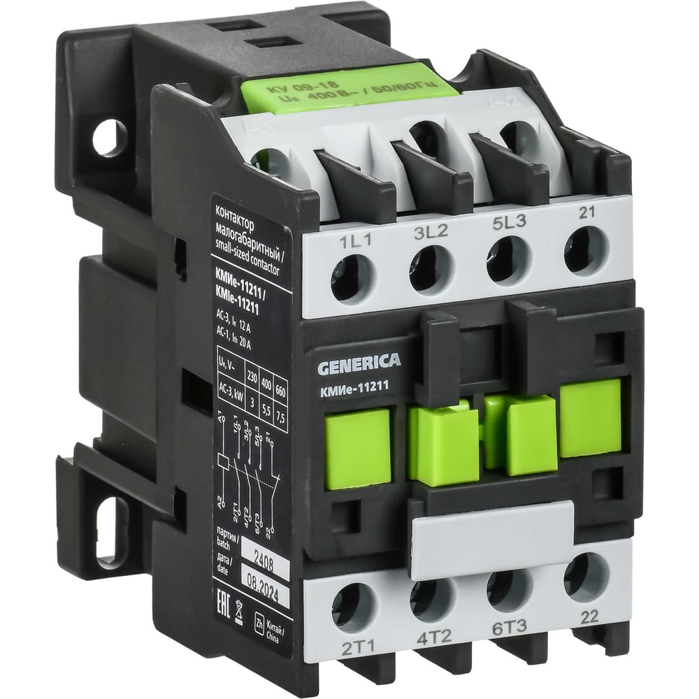 Изображение товара Контактор IEK КМИе-11211 12А 230В/АС3 1НЗ