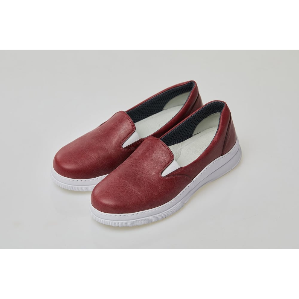 Изображение товара Женские слипоны AMPAR FLORA из натур leather, темно-красный, размер 35