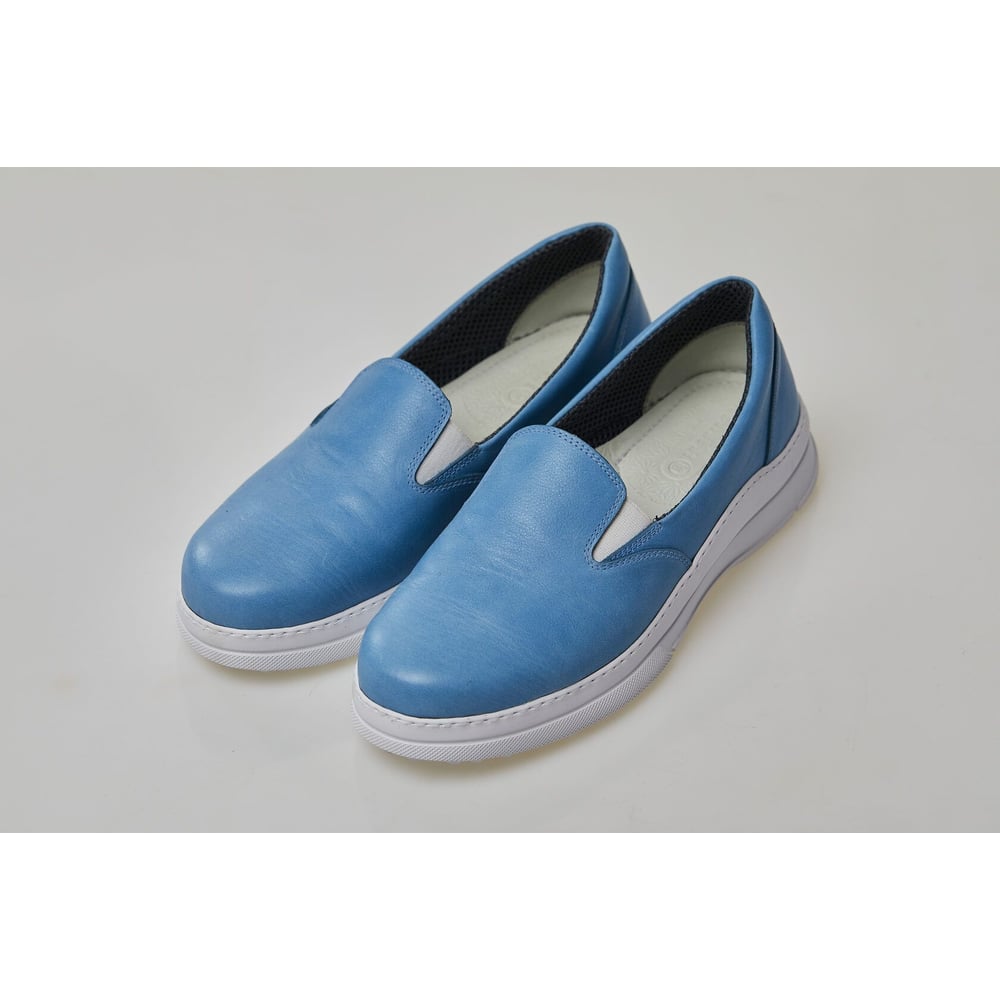 Изображение товара Слипоны женские AMPAR FLORA голубые натуральная кожа размер 39