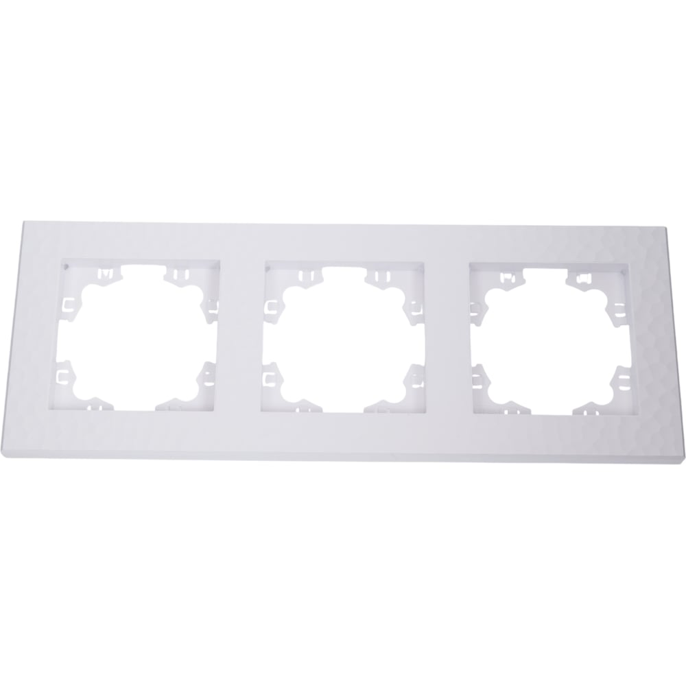 Изображение товара Рамка фактурная трехместная универсальная серия Афина белая A10045